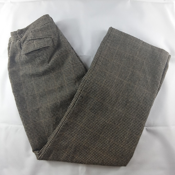 Ann taylor wool Dresspants houndstooth wideleg cream petite womens size 8p - Picture 6 of 11